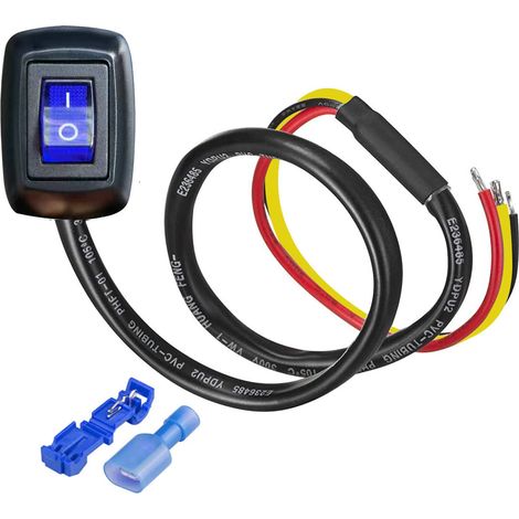 Interruptor de palanca adhesivo con bloque de terminales, encendido/apagado, CC 12 V/10 A, 24 V/5 A, interruptor de palanca para bricolaje, LED azul (1/4)