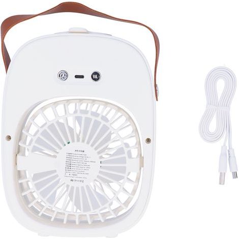 Ventilateur Électrique Portable avec Brumisateur Réglable pour Intérieur Extérieur Bureau Blanc (1/5)
