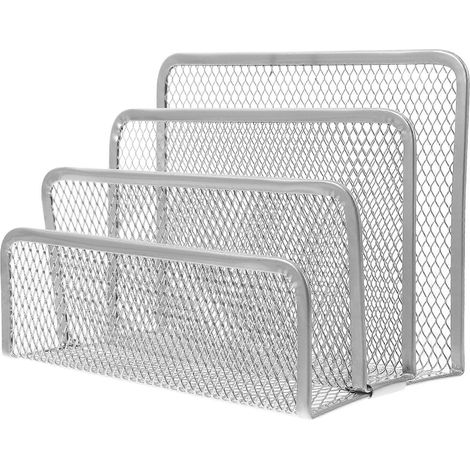 Organisateur de courrier de bureau, support de classement en métal, étagère à dossiers, support de livres, support de rangement pour dossiers de bureau (1/4)