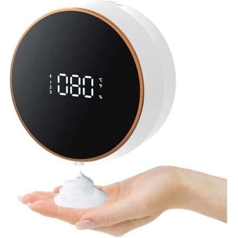 Dispenser automatico di sapone 300 ml con sensore con display a LED e il montaggio a parete (bianco) (1/5)