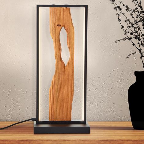 Brilliant Chaumont LED Tischleuchte 50cm schwarz/holz, Aluminium/Metall/Holz, 1x LED integriert, 10 W , (Lichtstrom: 940lm, Lichtfarbe: 3000K) (1/5)
