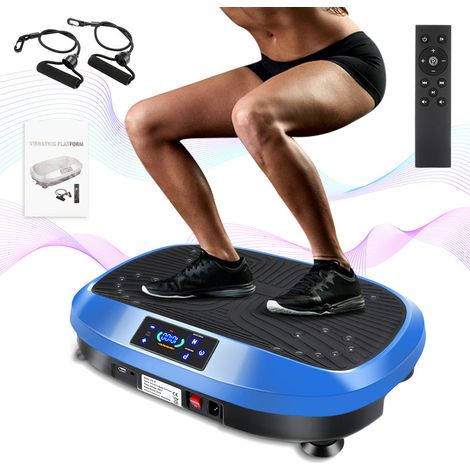 Vibrationsboard für Ganzkörpertraining, 200W Motor mit 120 Intensitätsstufen & 3 Vibrationszonen, LCD-Display, inkl. Expanderbändern und Fernbedienung (1/5)