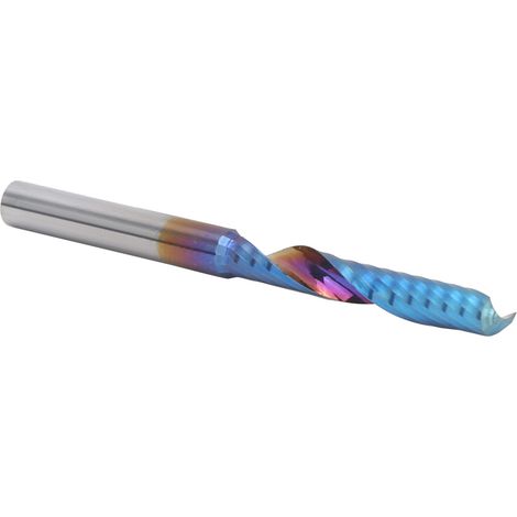 Fraise hélicoïdale à une dent pour aluminium, 4x25x50mm, revêtement bleu, unité (1/5)