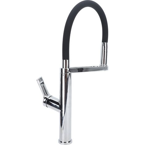 Küchenarmatur mit federbelastetem Schwenkmechanismus, Kupfer, Hochdruck, Ausziehmechanismus, für Küchenspülen in Landhäusern, Waschküchen, Wohnwagen und Mobilheimen (1/5)