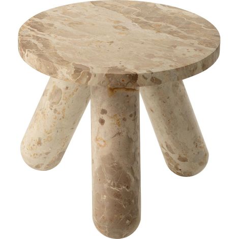 Table d'Appoint en Marbre "Chance" 40cm Beige (1/4)