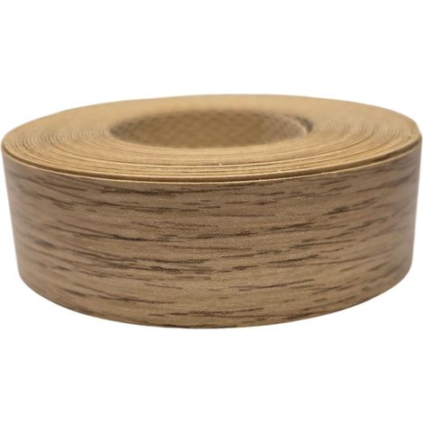 1x Bande de Chant Thermocollant 21mm x 5m Epaisseur 0,50mm Mélaminé Facile à Appliquer Bricolage Étagère Meuble Panneau Bois Durable, Chêne Sorano Lumineux (1/3)