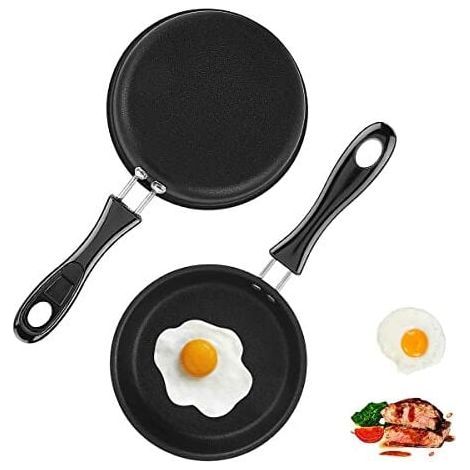 Mini poêle à frire de 12 cm de long, crêpière antiadhésive avec poignée ergonomique (1/4)