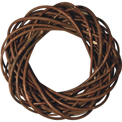 65008000 couronne en osier non pelée 30 de diamètre cm x 7 cm idéale comme couronne de noà«l ou pâque à la porte ou au centre de la table aussi pour la décoration murale - marron, Marron, 30cm ø x 7cm (1/3)