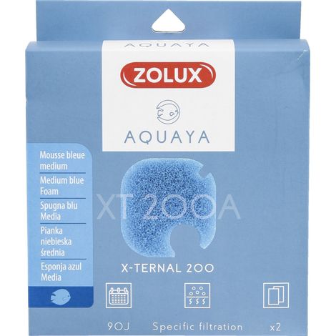 Filtre pour pompe x-ternal 200, filtre XT 200 A mousse bleue medium x2. pour aquarium. - zolux