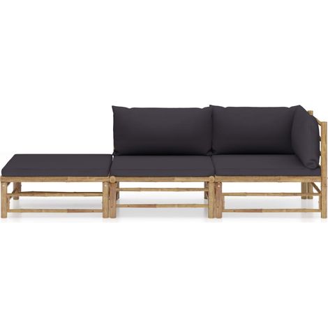 Maison Exclusive - 3-tlg. Garten-Lounge-Set mit Dunkelgrauen Kiss