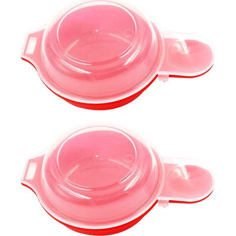 Egg Cooker - PP Microwave Egg Boiler - For Poached Scrambled Eggs And Omelets - 15 x 7 x 17 cm - 2 Pack