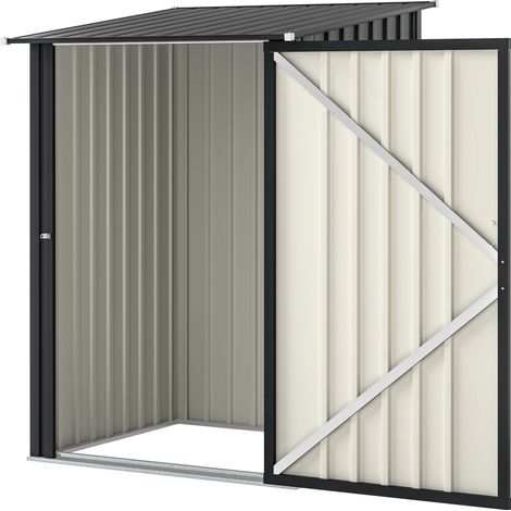 Outsunny Ripostiglio da Giardino in Acciaio 100x104x160 cm Grigio Scuro