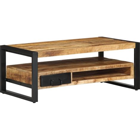 Coffee Table 90x50x36 cm Solid Rough Wood Mango vidaXL (1/5)