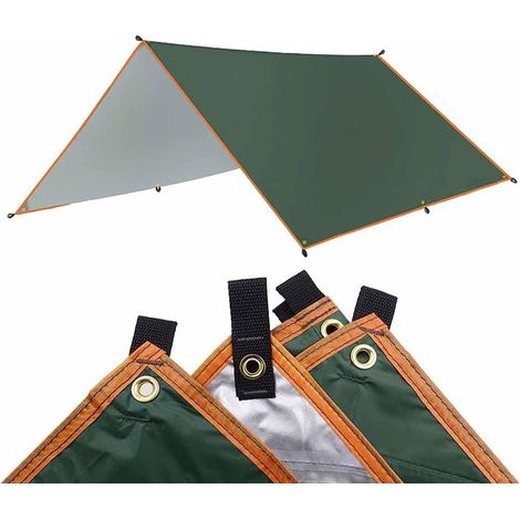 400x300cm 300x300cm Markise Wasserdichte Plane Zelt Schatten Gartenüberdachung Sonnenschutz Outdoor Camping Hängematte Regenschutz Strand Sonnenschutz (1/5)