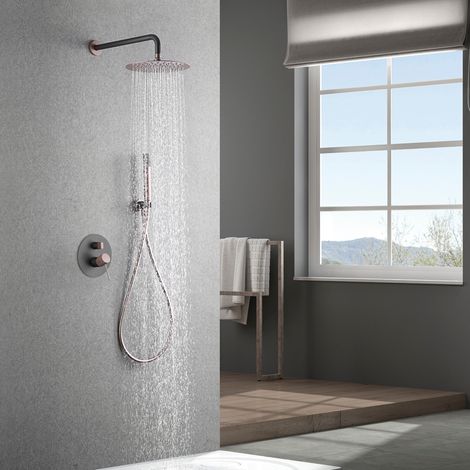 Imex - Columna Ducha Empotrada con Grifo Gris Serie Line (1/3)