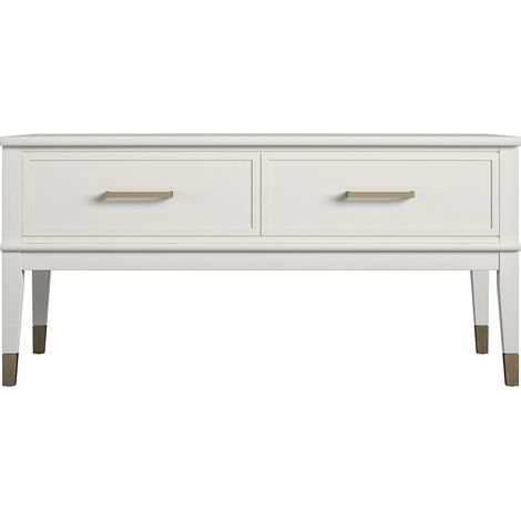 Westerleigh-Table basse avec plateau relevable en MDF blanc