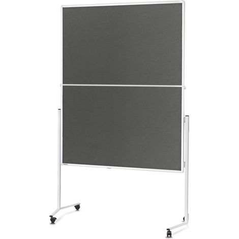 Magnetoplan Moderationstafel mit weißem Rahmen, klappbar, Filz grau, 1200 x 1500 mm