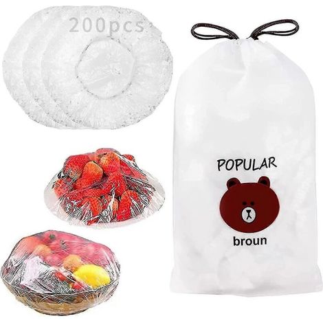 200 sacs de conservation frais, couvercles élastiques pour fruits et légumes, sacs de conservation réutilisables, couvercles extensibles et ajustables pour bols [livraison gratuite] (1/5)