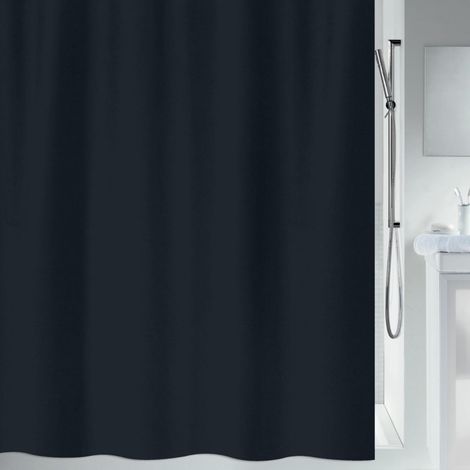 PRIMO Cortina de ducha de poliéster 180x180cm negro Spirella