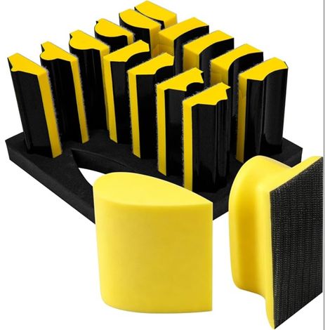 Ensemble de blocs de ponçage manuels, comprenant des tampons de ponçage à fixation de formes convexes et concaves,idéal pour le travail du bois la carrosserie (1/5)