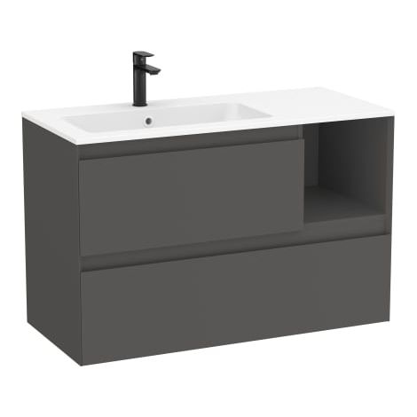 CONJUNTO MUEBLE TENUE 1000 2 CAJONES + LAVABO IZQUIERDA STONEX ONIX