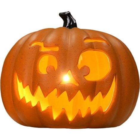 Citrouille Décorative Halloween - Citrouille Lumineuse LED en Plastique pour Intérieur et Extérieur - Décoration de Porche - Lot de 1 (1/5)