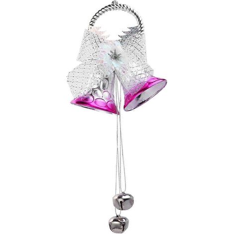 Clochette décorative violette délicate en fer, motif fleur et sapin de Noël, à suspendre à une porte (taille L)-34cm-Purple