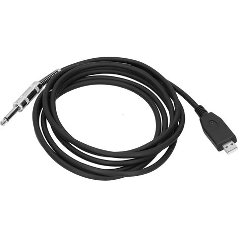 Câble USB vers Jack 6.35mm pour guitare électrique, adaptateur audio plug and play 2 mètres (1/5)