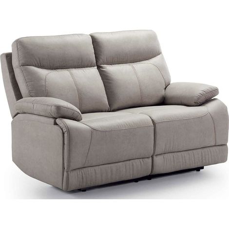 Canapé de relaxation électrique en microfibre Ducka-Beige-Système Electrique-1 place fauteuil