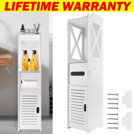 Bathroom Storage Cabinet Shelf Floor Standing Waterproof Organizer Rack Kitchen (1/5)