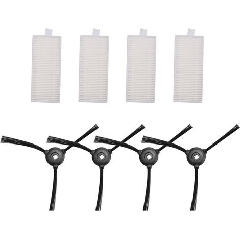 Pour pièces rechange pour M520/M501 4 filtres HEPA lavables + 4 brosses latérales kit accessoires aspirateurs robots (1/5)