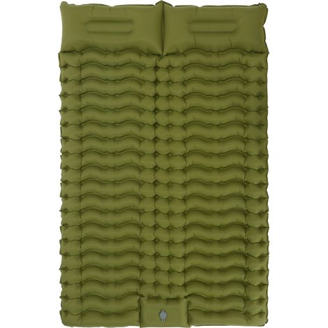 Tapis de couchage de Camping 4 "d'épaisseur pour 2 personnes, tapis gonflable ondulé 3D résistant à l'humidité, tente de voyage et de randonnée (1/5)