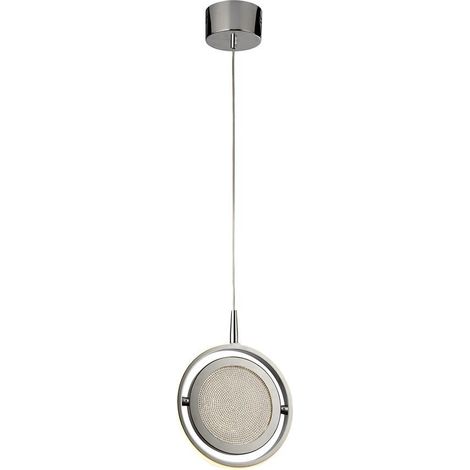 Searchlight Gyroscope Suspension annulaire à 1 lumière LED Chrome, Crystal Sand 3000K (1/2)
