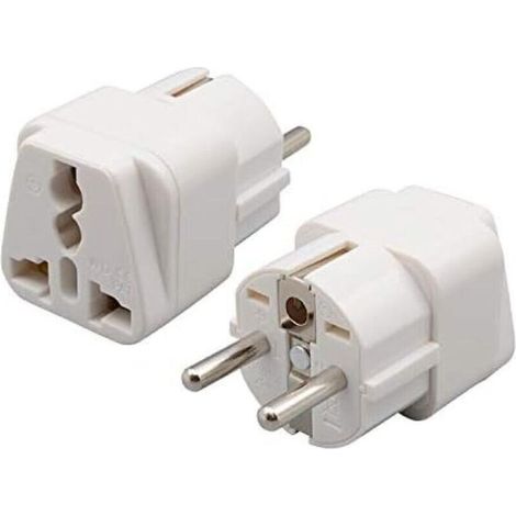 Deux prises multifonctions aux normes européennes, un adaptateur universel aux normes européennes, permettant de brancher tous les appareils électriques sur des prises françaises. (1/4)