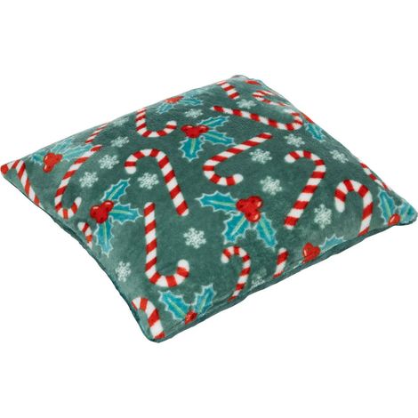 Coussin Déco Noël "Houx" 40x40cm Vert (1/2)