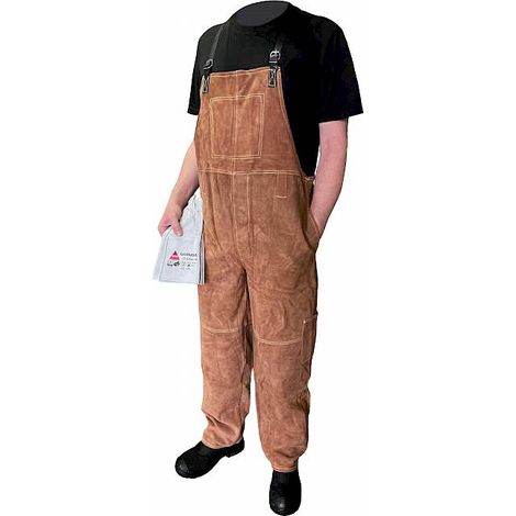 Hase Schweißerlatzhose aus Sebatanspaltleder "Bury Brown" XL