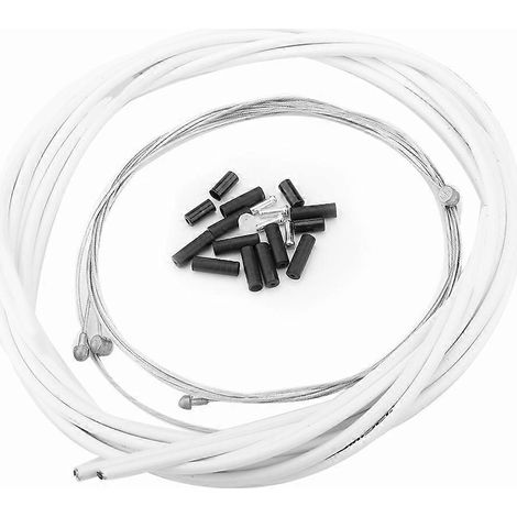 Kit de câble de frein de rechange pour vélos (avant et arrière) et VTT, comprenant la gaine de câble (blanche). (1/2)