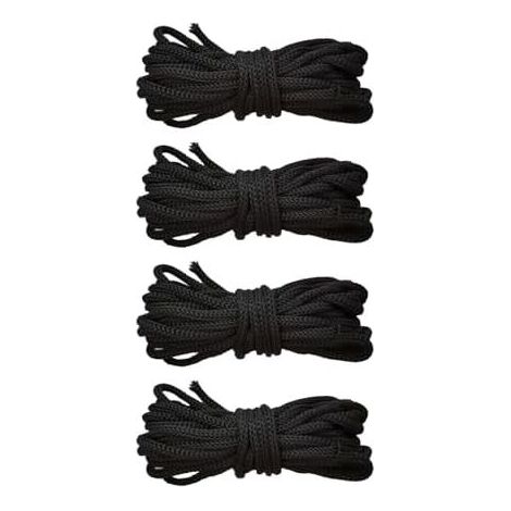 Trampolinnetzseil, Netzseile, Ersatzteile, schwarze Kordeln, 5 mm dicke geflochtene Kordel, Sicherheitsnetze, 4 Seile - (1/5)