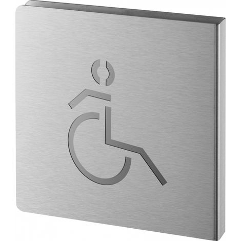 Targa segnaletica <>, acciaio inox spazzolato, 120 x 120 mm, sagomata – THIRARD
