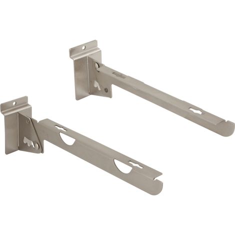 Konsole Arkwall neigbar für Holztablare 290 mm Stahl vernickelt matt (1/3)