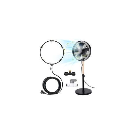 Kit de système de refroidissement de ventilateur brumisateur pour terrasse extérieure, ventilateur de brumisation pulvérisateur d'eau, brumisateur d'eau d'été pour plantes (24225cm) (1/5)