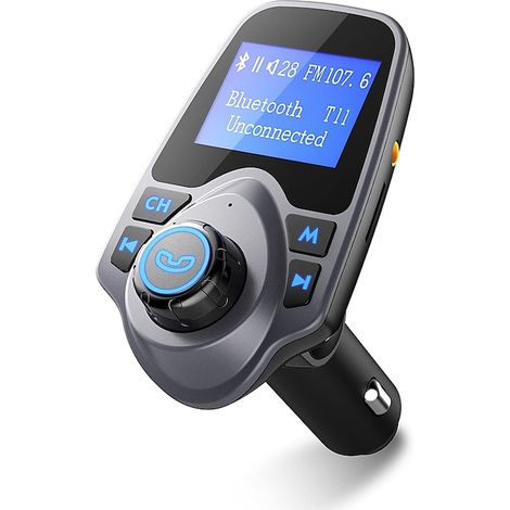 Transmetteur FM Bluetooth voiture, kit mains libres, écran LCD 1,44 pouce, double charge USB rapide, 12-24 V (1/5)