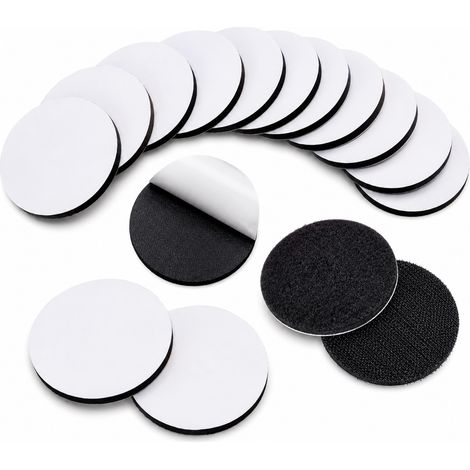 10 Paia Strappo Adesivo Tondo 50mm Nero Hook Loop Forte Riutilizzabile (1/5)