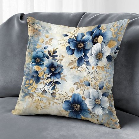 Housse de coussin fleurs colorées, décoration maison élégante,40×40cm (1/5)