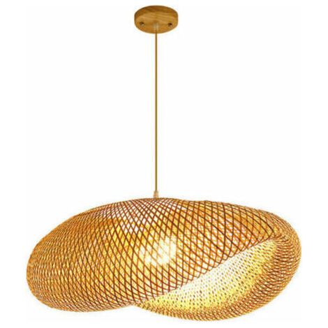 Lanterna sospesa in bambù, lampada giapponese vintage per soggiorno, ristorante, bar. Dimensioni: 37 x 28 x 13 cm. Voltaggio: 220V.