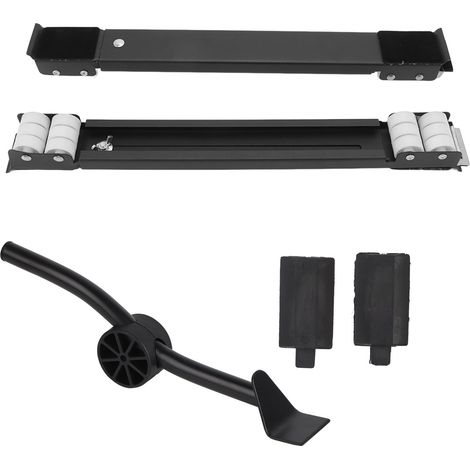 Support de roulette rétractable universel 300 kg, barre de levage incluse, pour déplacer machine à laver, noir, base à roulettes pivotantes