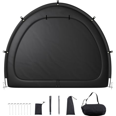Abri vélo spacieux pour 4 à 5 vélos, avec fenêtre ventilée, imperméable, arceaux en fibre de verre haute résistance et double fermeture éclair. (1/5)