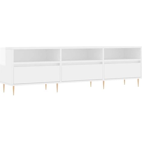 Maison Exclusive - TV-Schrank Hochglanz-Weiß 150x30x44,5 cm Holzw