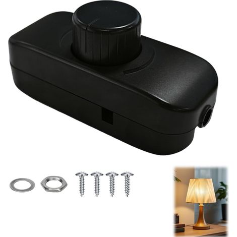 Variateur d'Intensité Lumineuse LED Noir Élégant - Régulateur de Lumière Intelligent 3-100W AC 220-240V, Protection Ignifuge Avancée, Gradation Progressive pour Lampes Dimmables (1/5)
