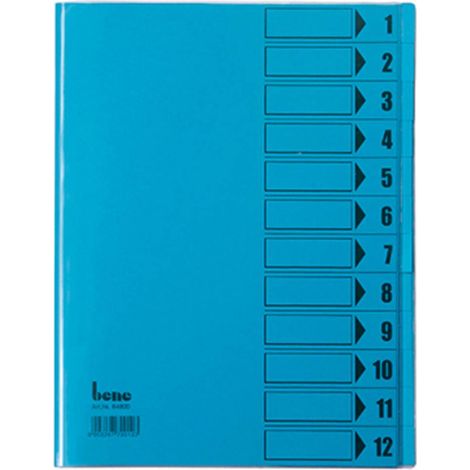 Bene Cartellina con divisori Blu DIN A4 PVC Numero scomparti: 12 084800BL (1/2)